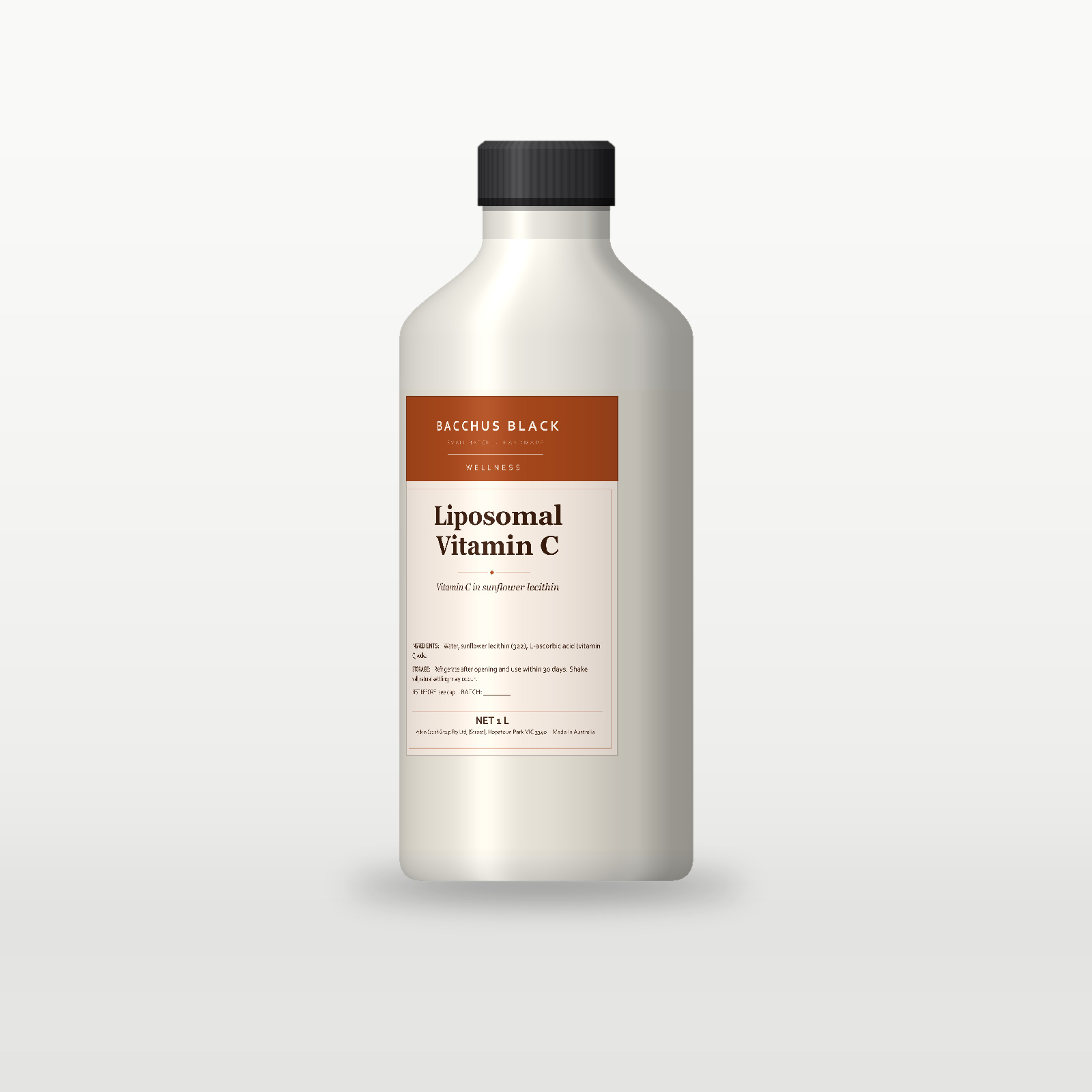 Liposomal Vitamin C bottle, angled