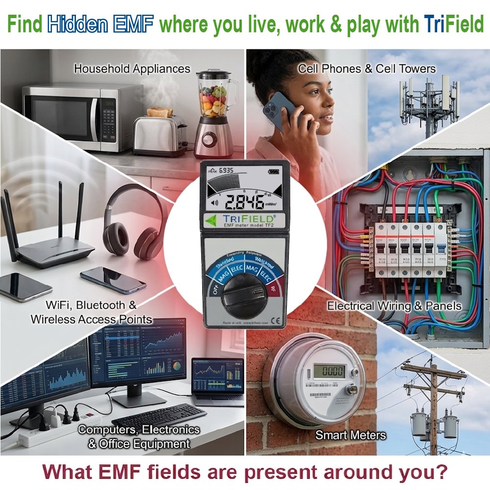 Everyday EMF sources the TriField TF2 can find