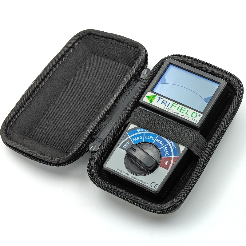 TriField TF2 in its zippered carry case
